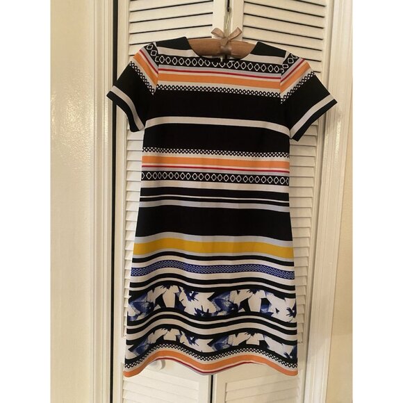 Bar III Womens Multicolor Mini Bodycon Pencil Dress Sz XS Career Business Resort - Picture 1 of 9